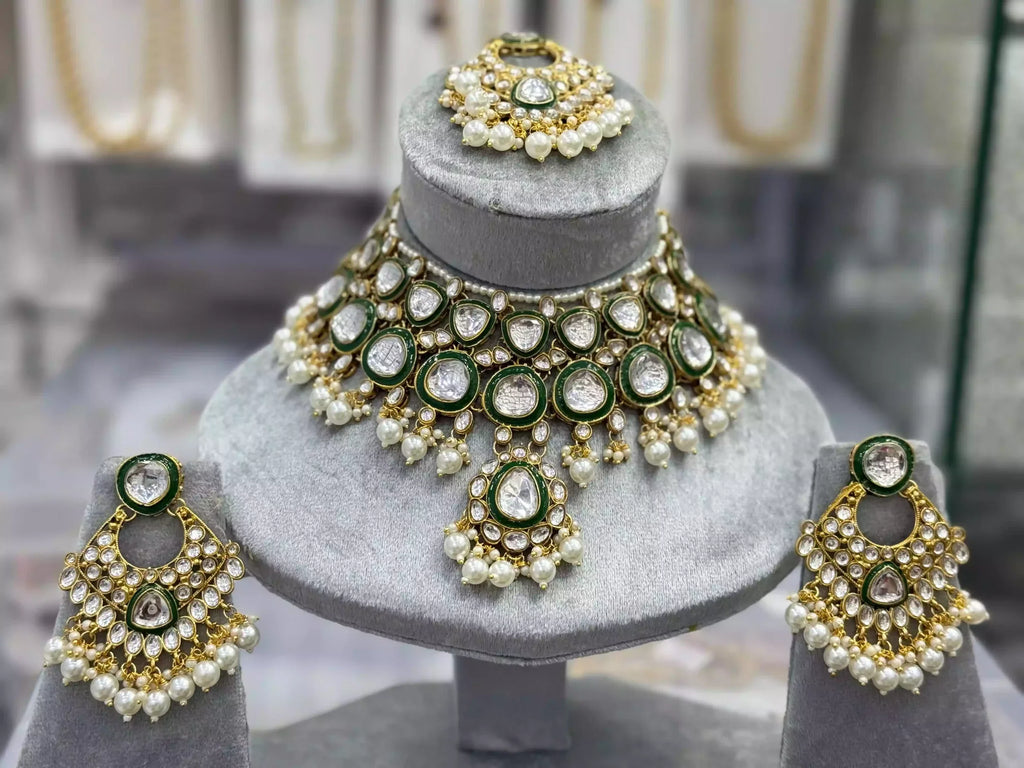 Jaipuri kundan necklace set