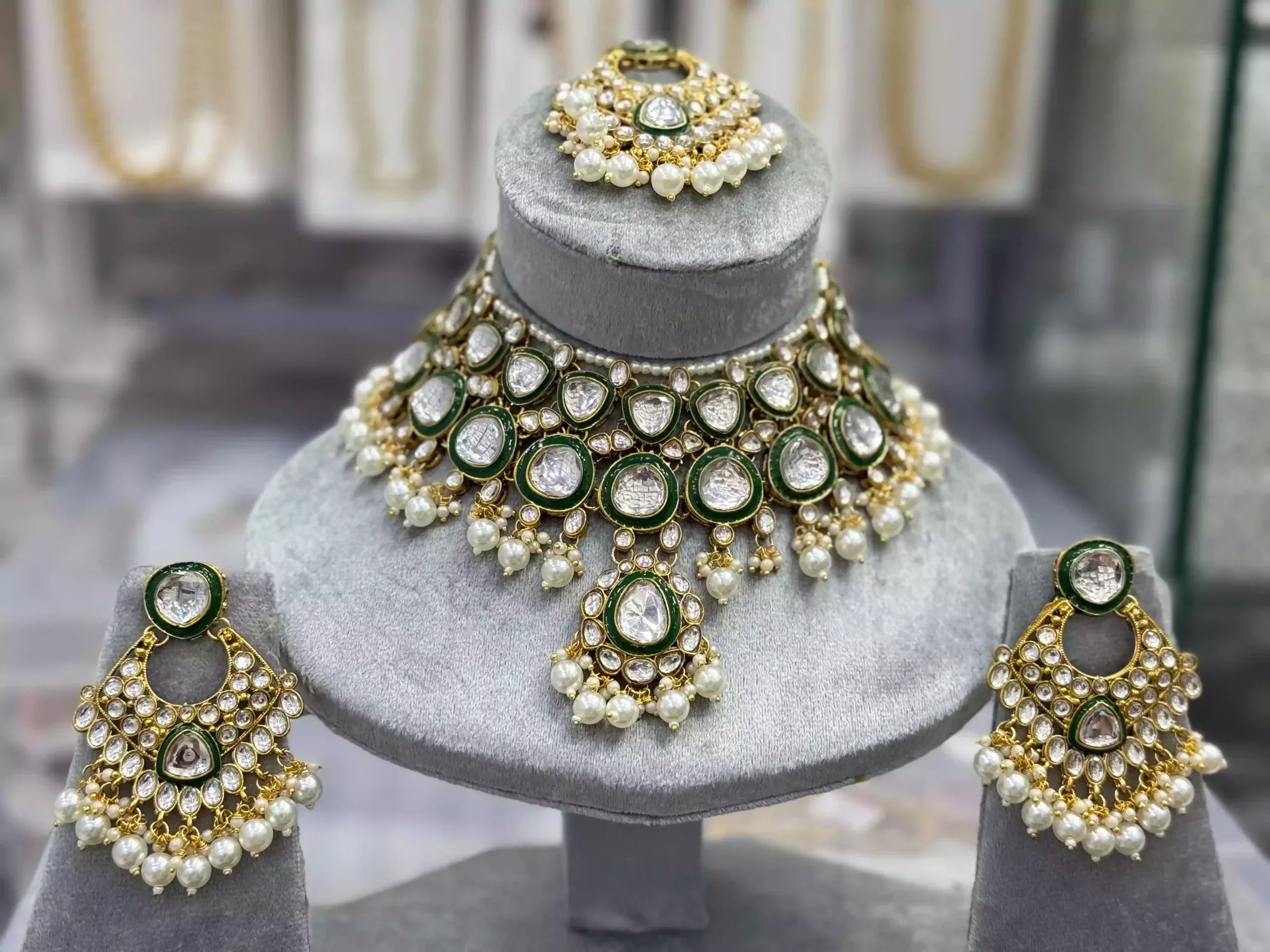 Jaipuri kundan necklace set