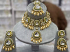 Indian kundan necklace set with teeka