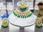 Kundan necklace set with teeka