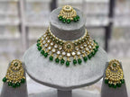 Kundan necklace set with teeka