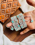 Zircon openable bangle pair