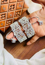 Zircon openable bangle pair