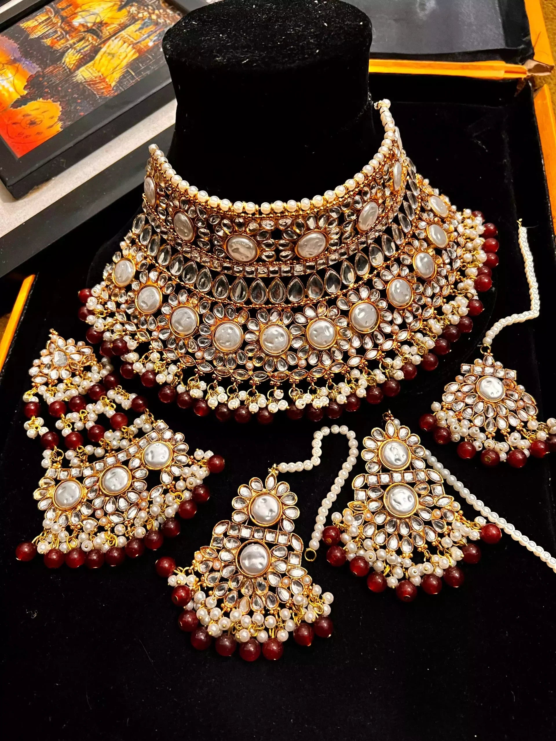 MOP kundan bridal set
