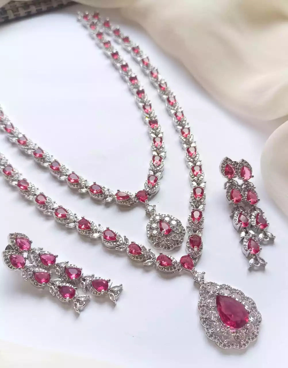 American diamond double layer set