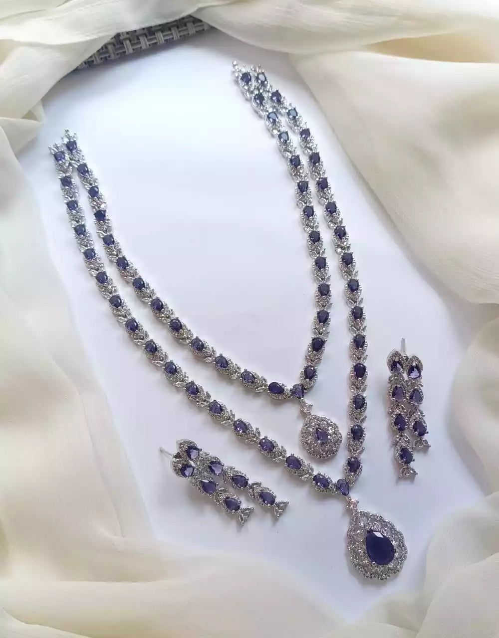 American diamond double layer set