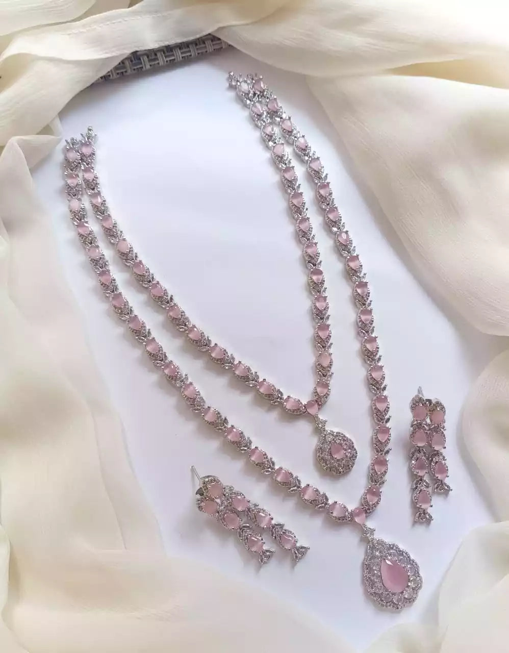 American diamond double layer set