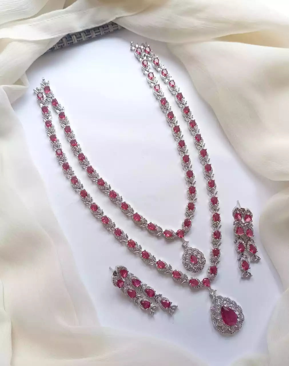American diamond double layer set