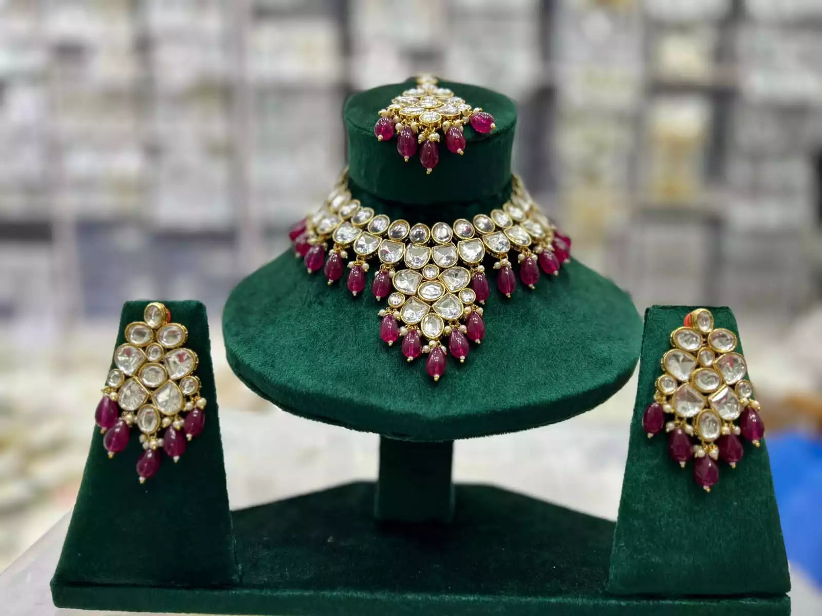 Jaipuri kundan necklace set