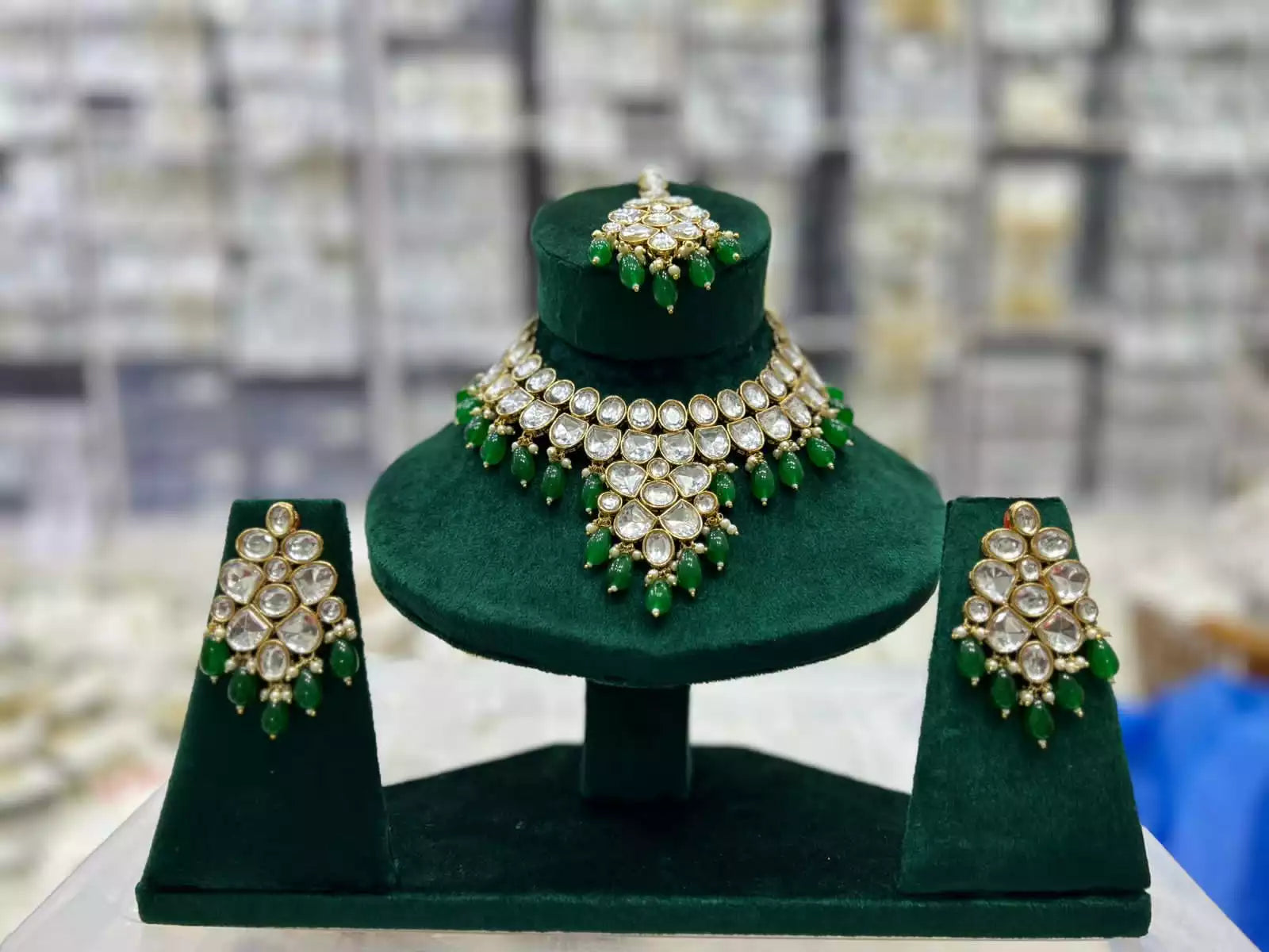 Jaipuri kundan necklace set Main image
