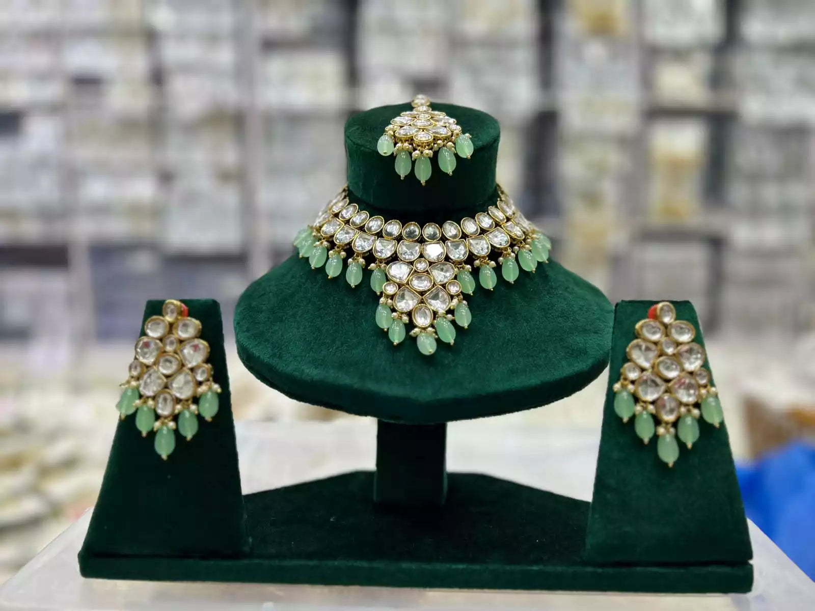 Jaipuri kundan necklace set