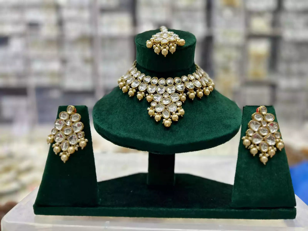 Jaipuri kundan necklace set