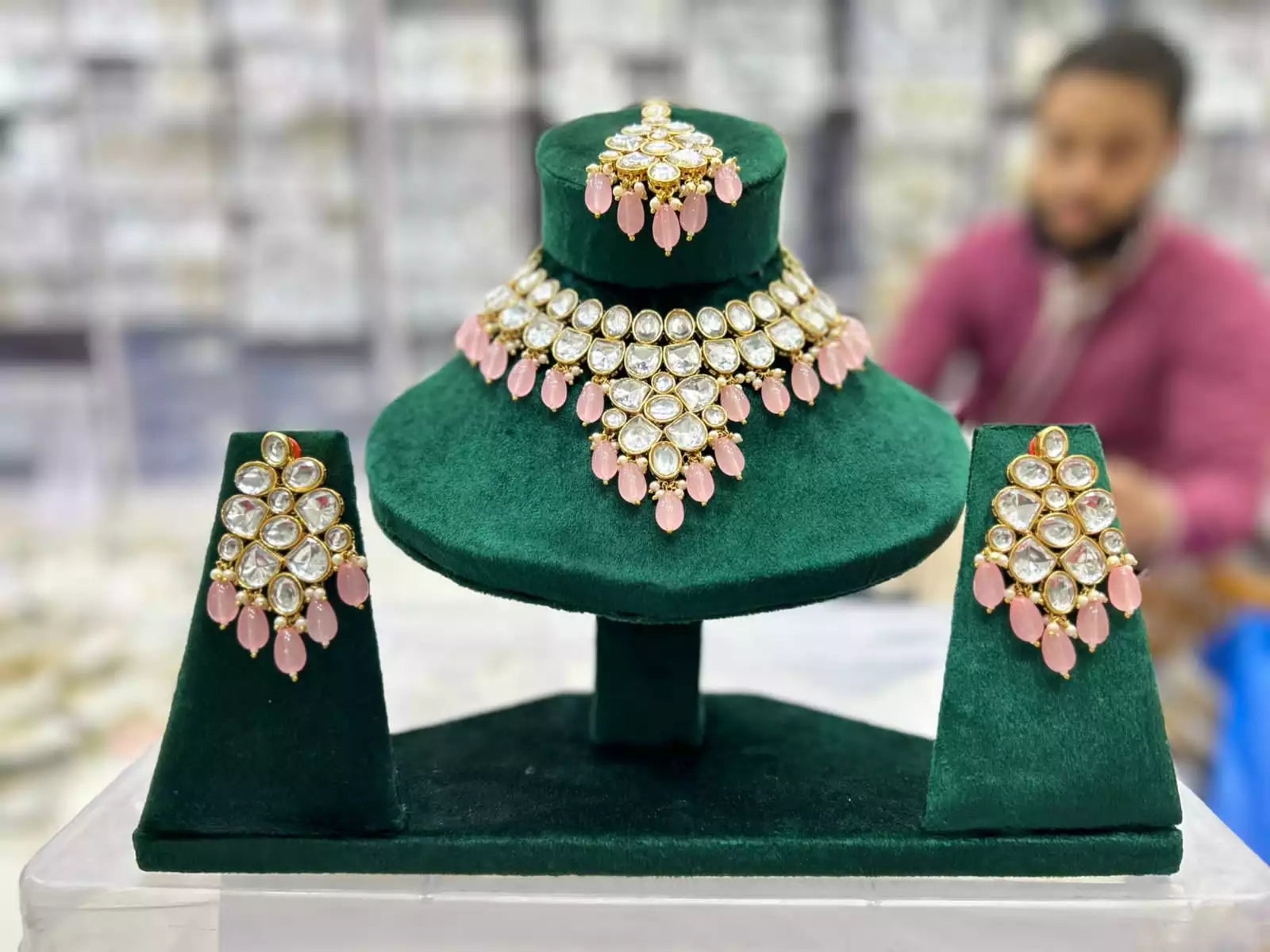 Jaipuri kundan necklace set