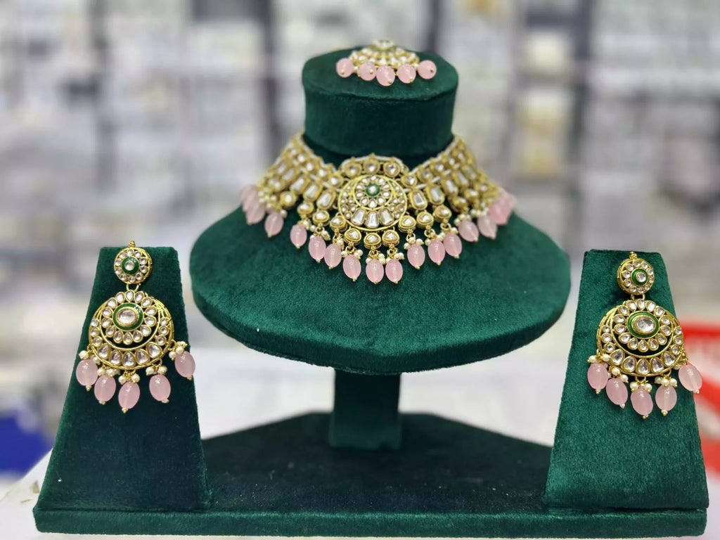Jaipuri kundan necklace set