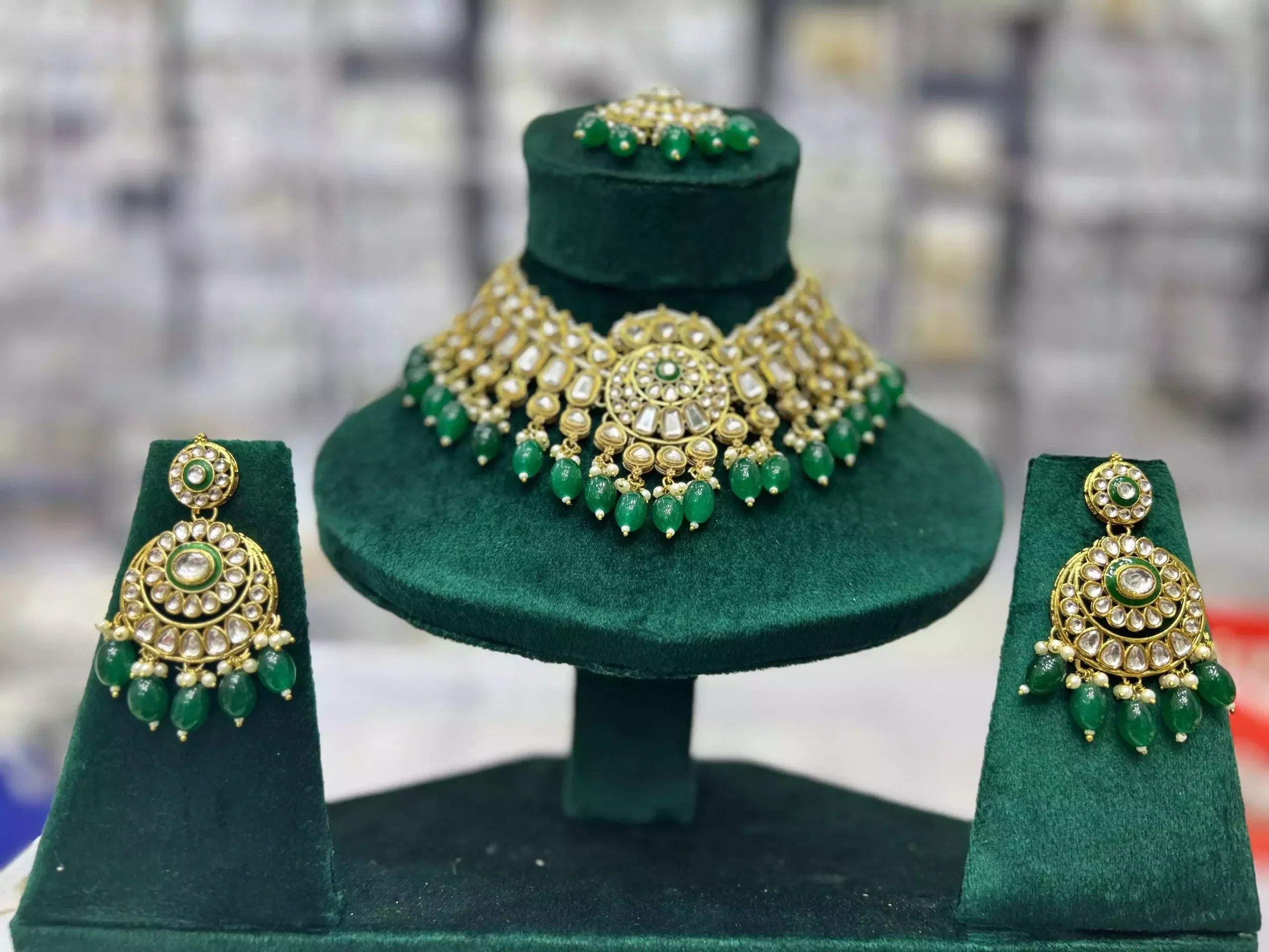 Jaipuri kundan necklace set
