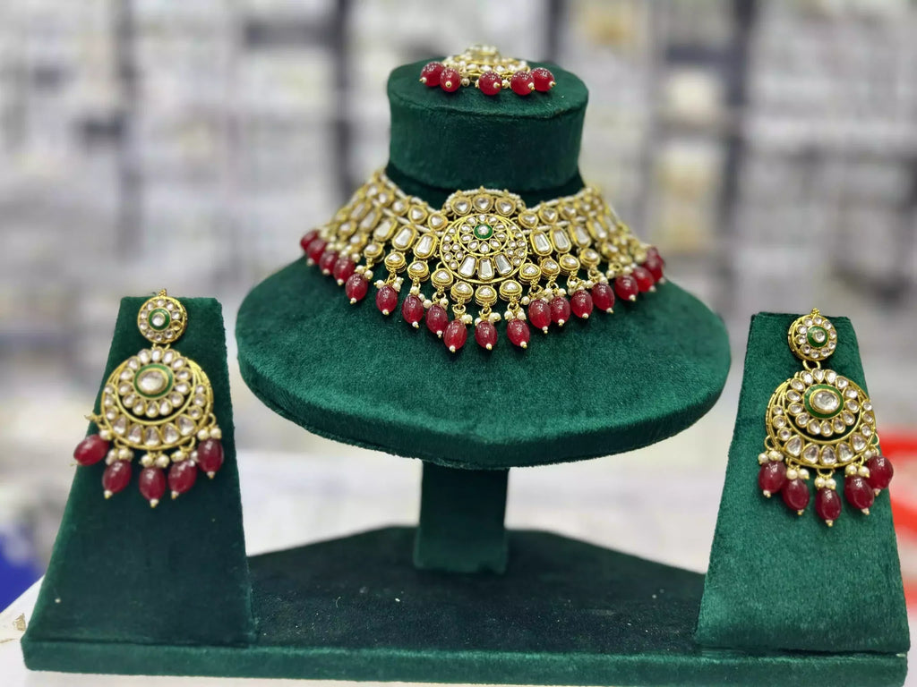 Jaipuri kundan necklace set
