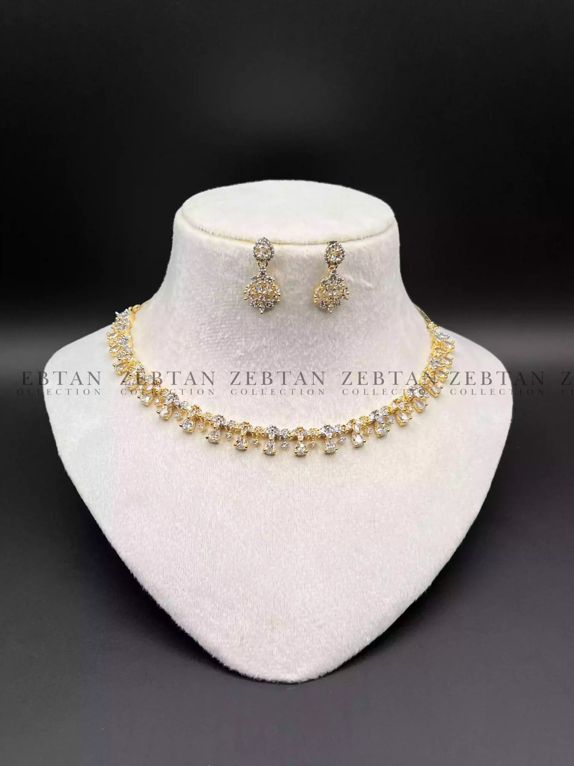 Delicate AD zircon necklace set