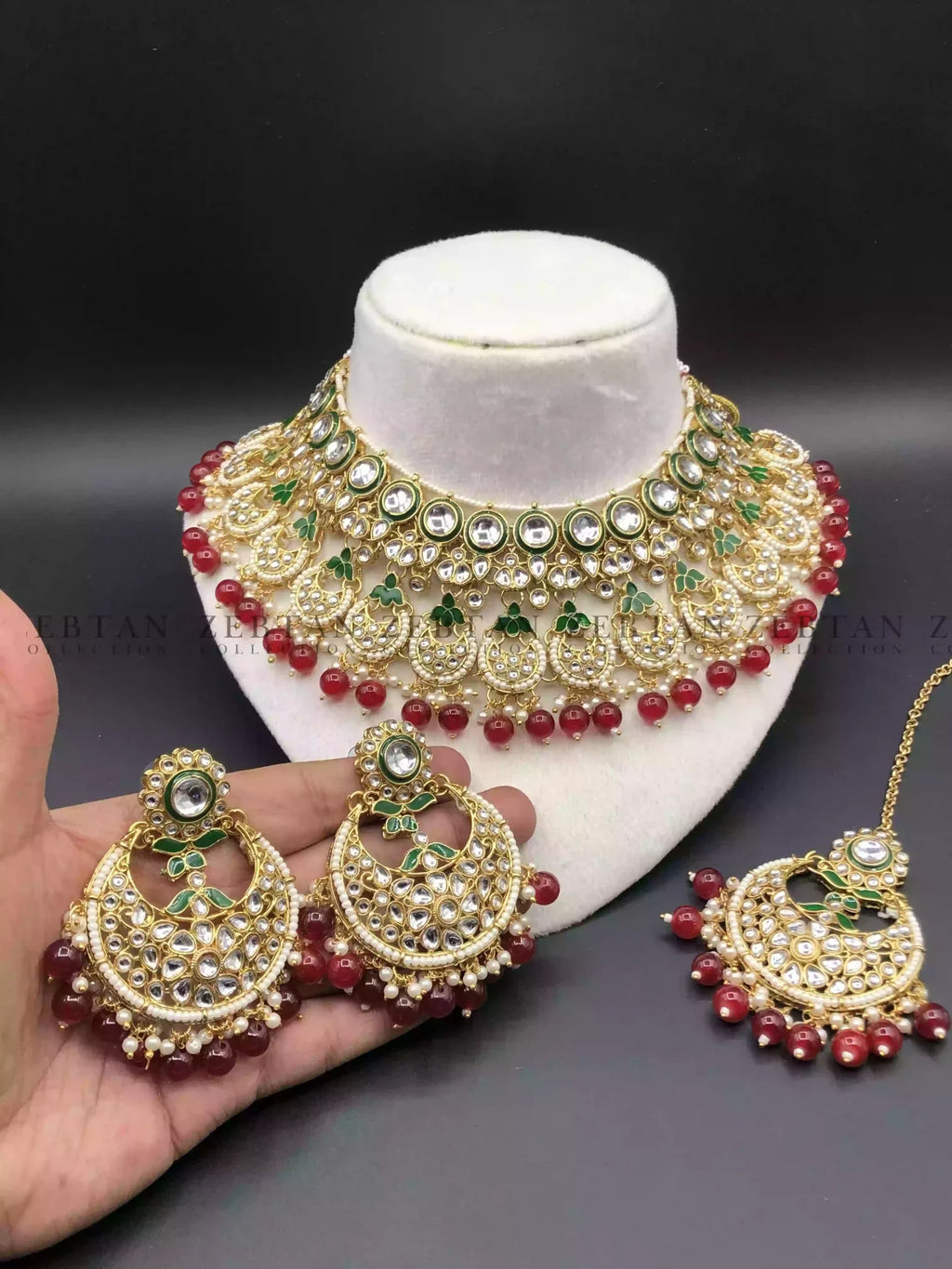 Indian kundan bridal set with teeka