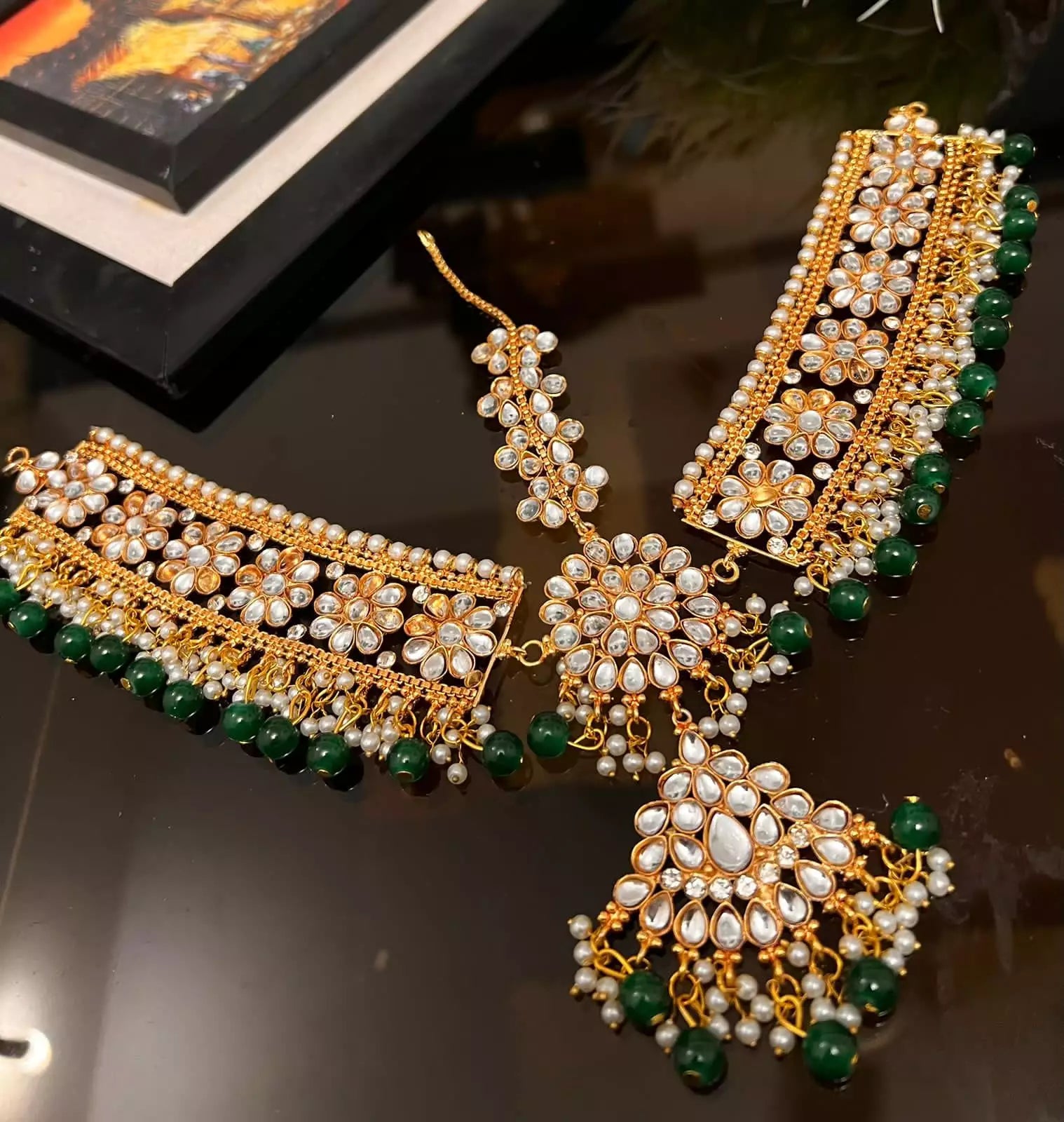 Indian kundan matha patti Secondary image