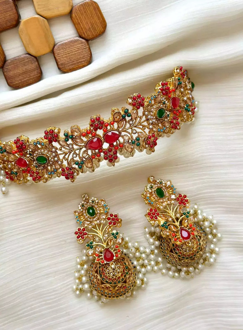 Noratan Choker set with jhumki