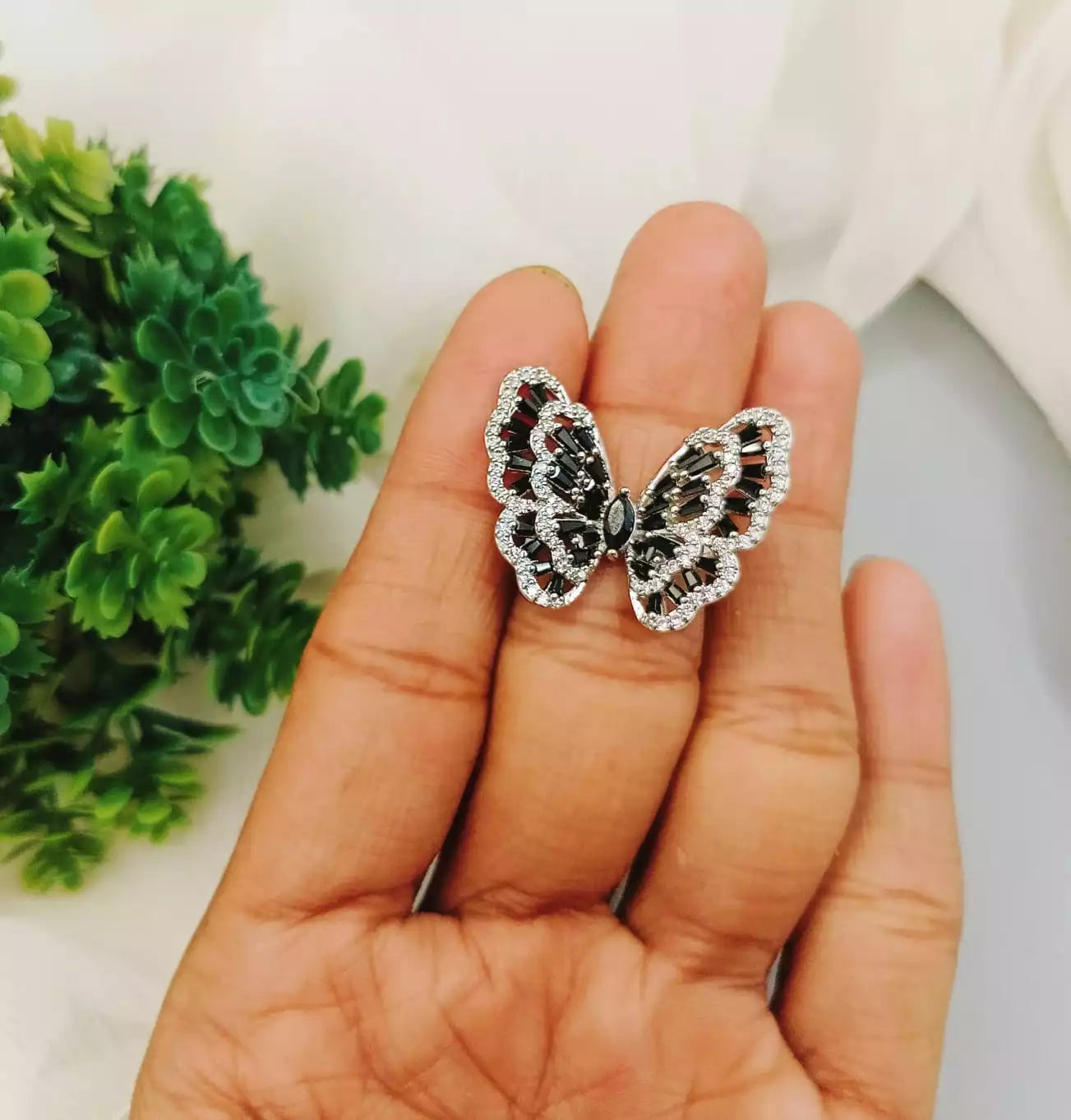 Zircon butterfly ring