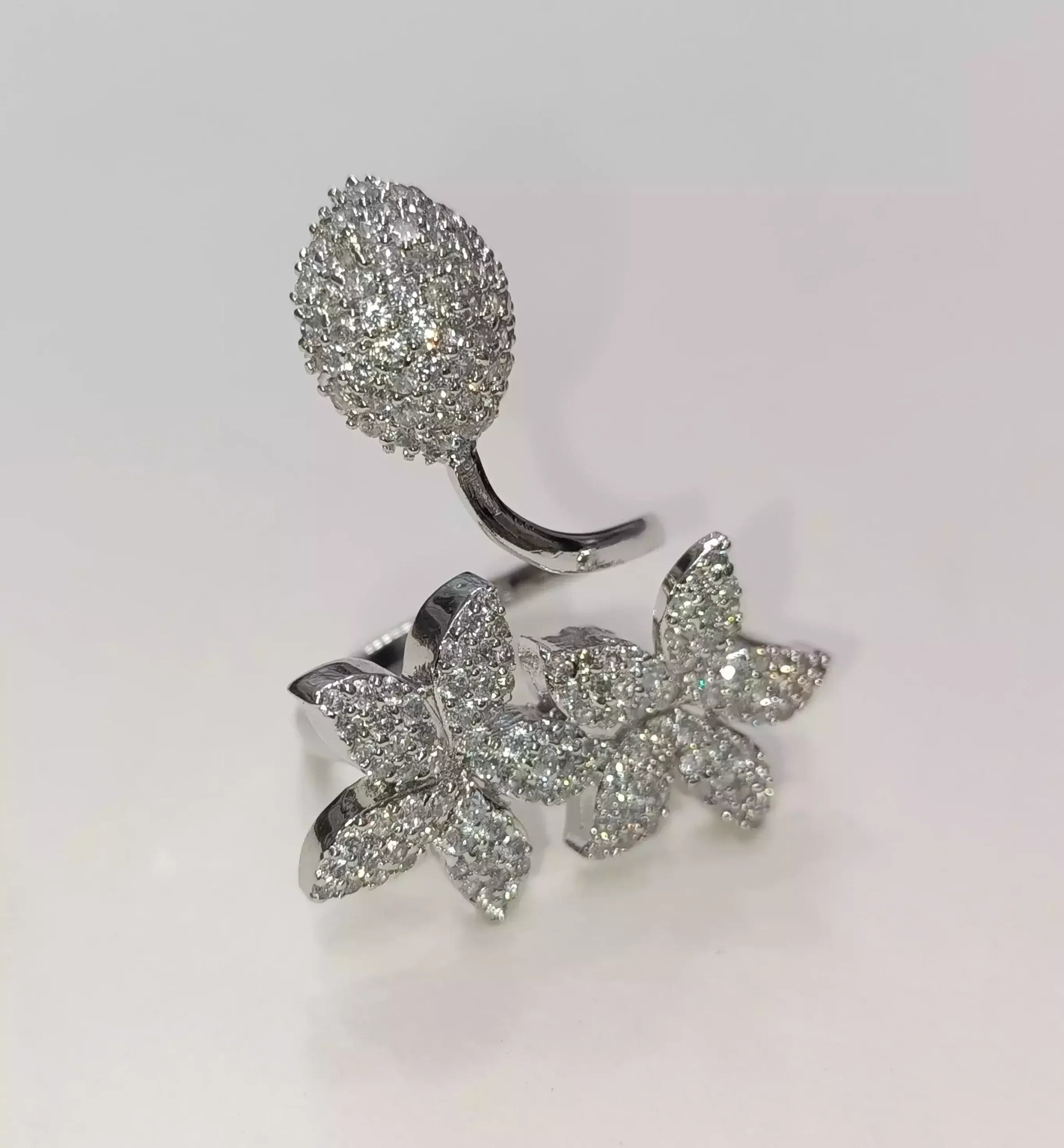 Micro zircon adjustable ring Main image