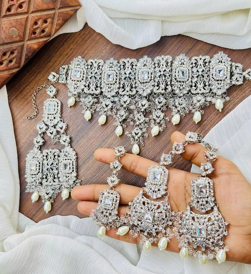Zircon bridal set with jhumar