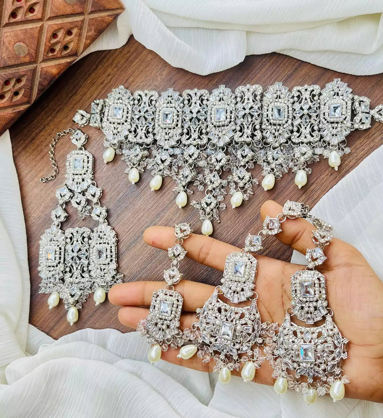 Zircon bridal set with jhumar