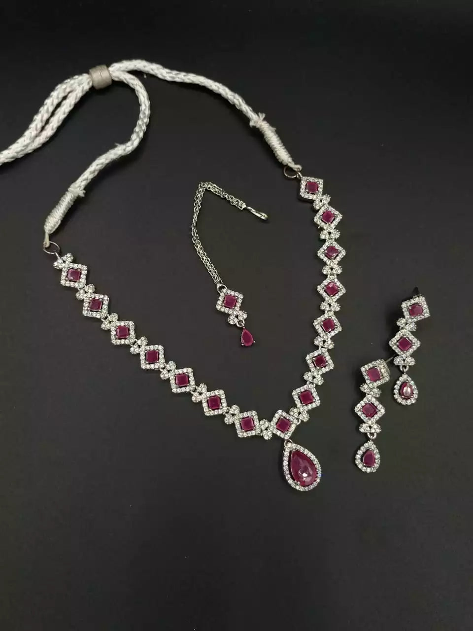 Indian zircon necklace set