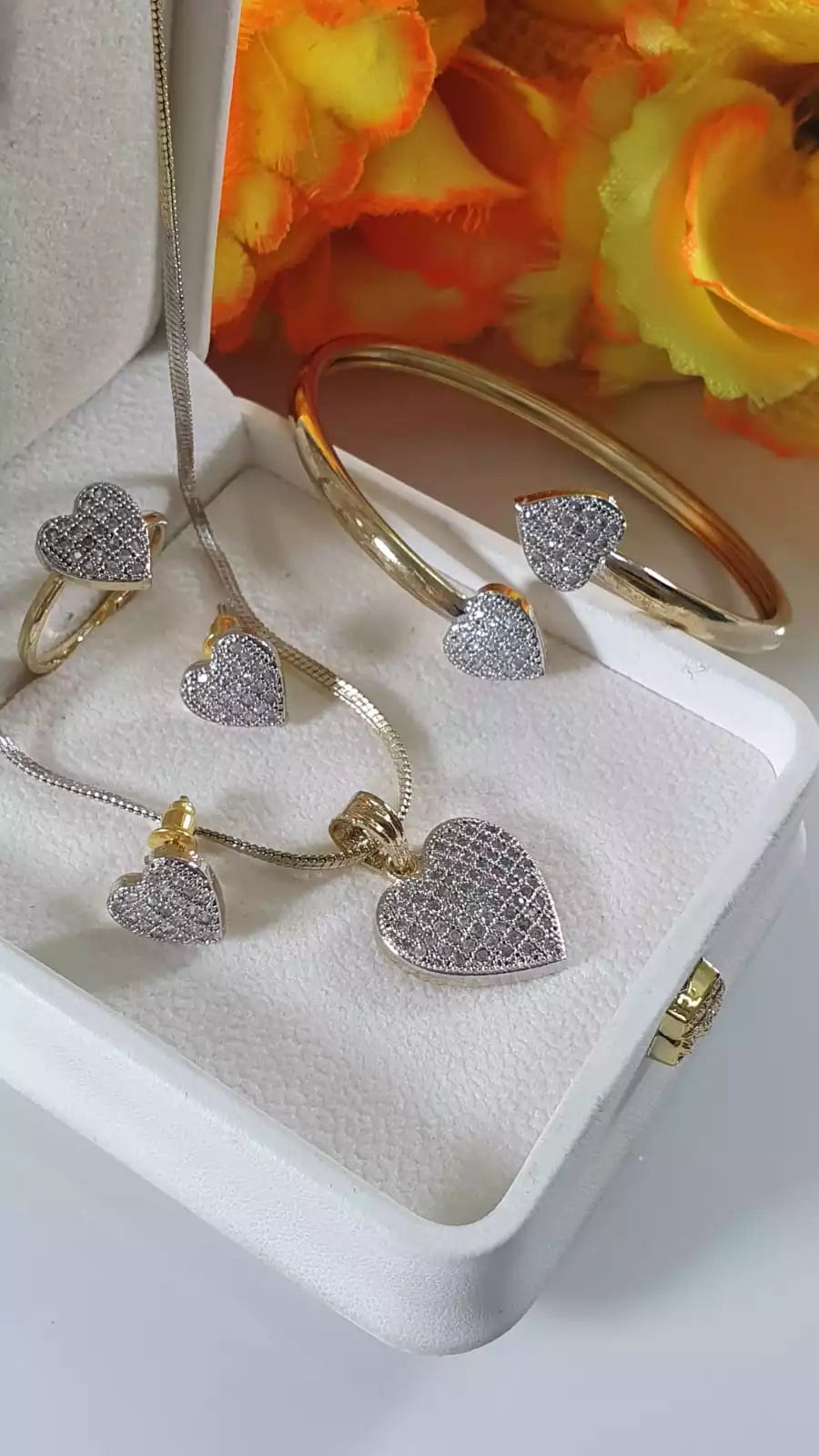 Heart shape zircon combo set Main image