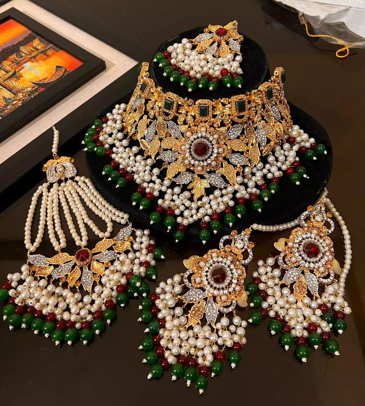 Gold plated designer bridal set Main image