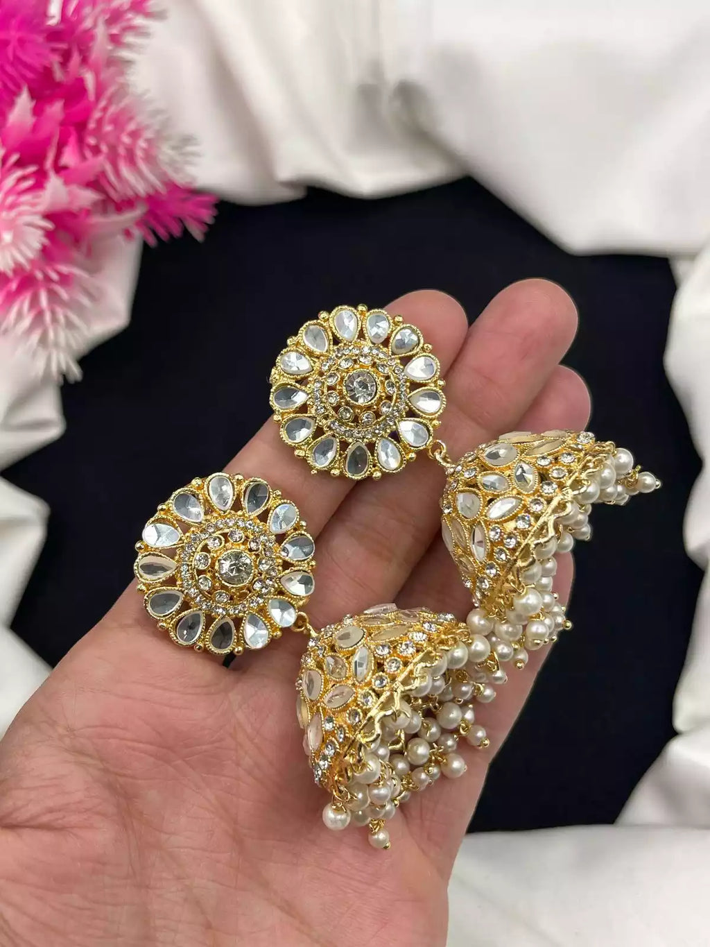 Kundan Jhumki Earrings