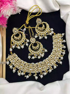 Kundan necklace set with teeka