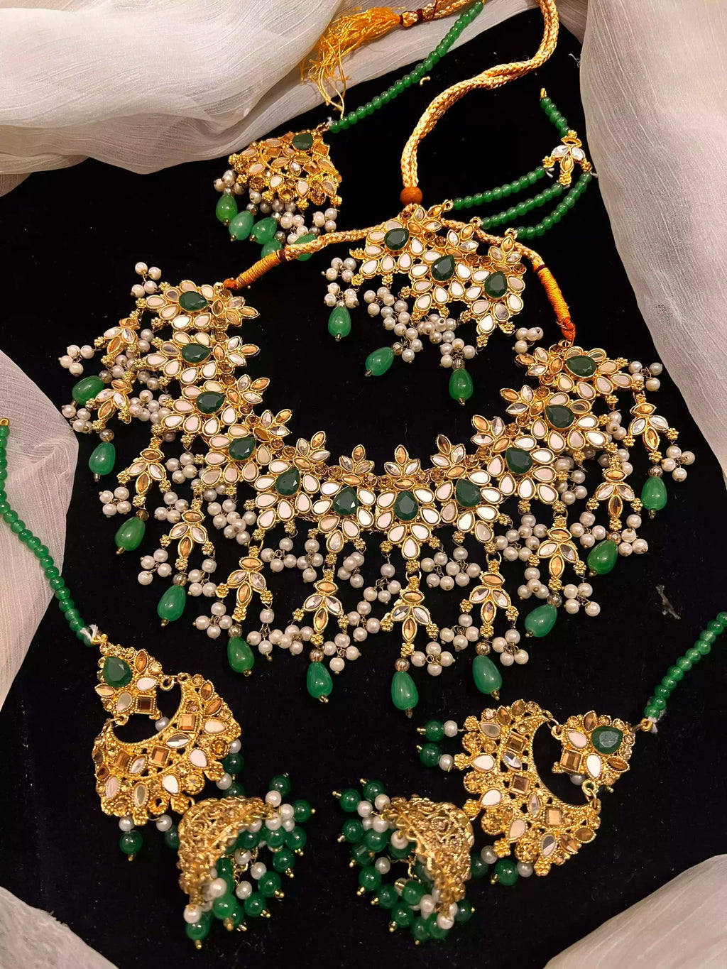 Kundan bridal set with jhumar