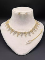 Delicate Indian zircon necklace set