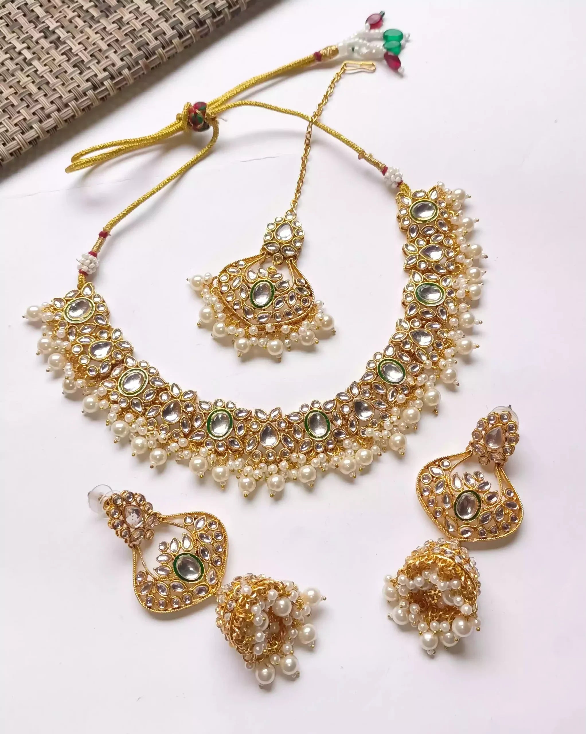 Kundan set with jhumki earrings