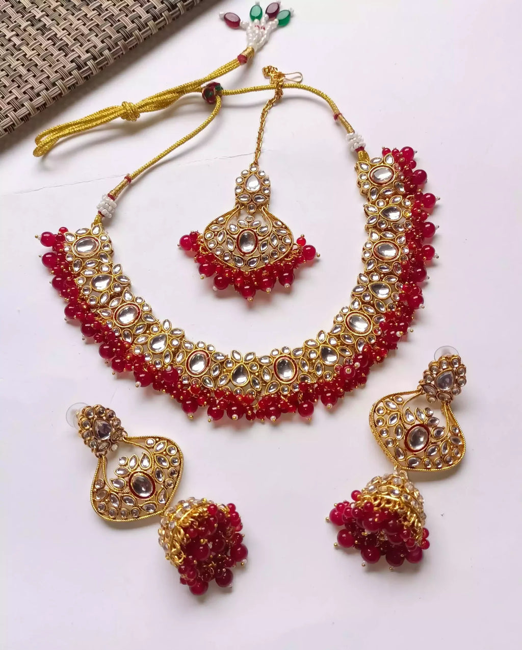 Kundan set with jhumki earrings