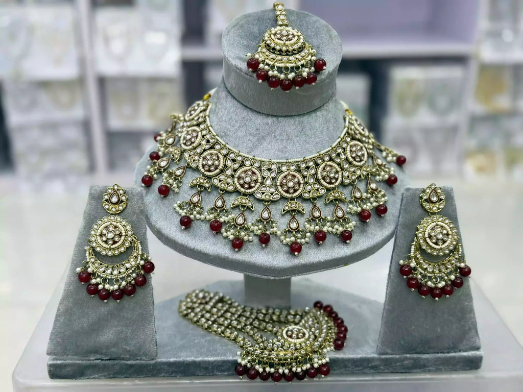 Kundan bridal set with jhumar