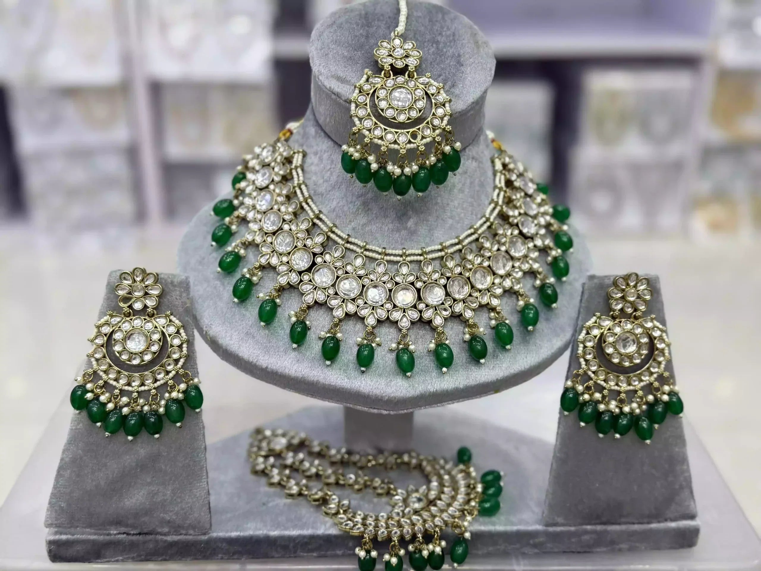 Kundan bridal set with jhumar