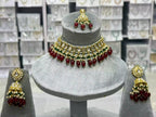 Kundan choker set with teeka