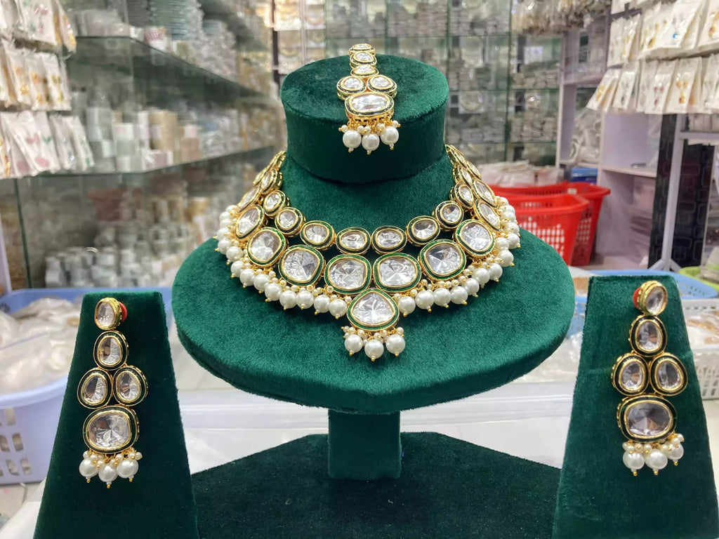Big size kundan necklace set