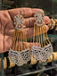 Long zircon earrings