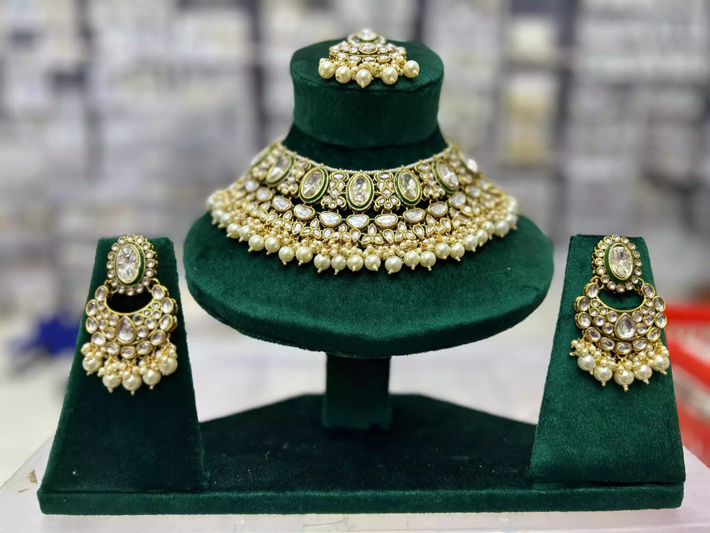 Jaipuri kundan necklace set