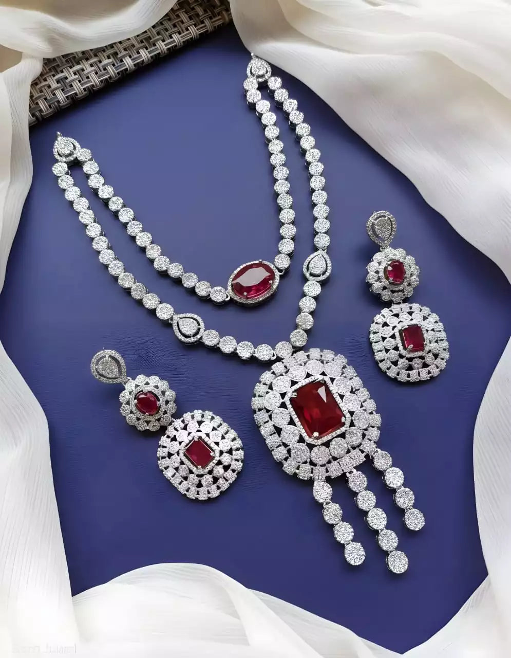 American diamond double layer set