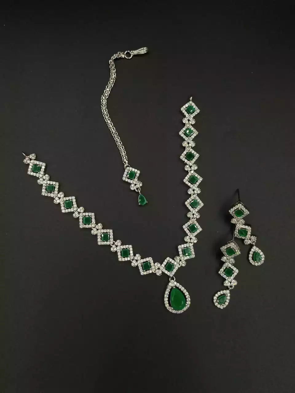 Indian zircon necklace set