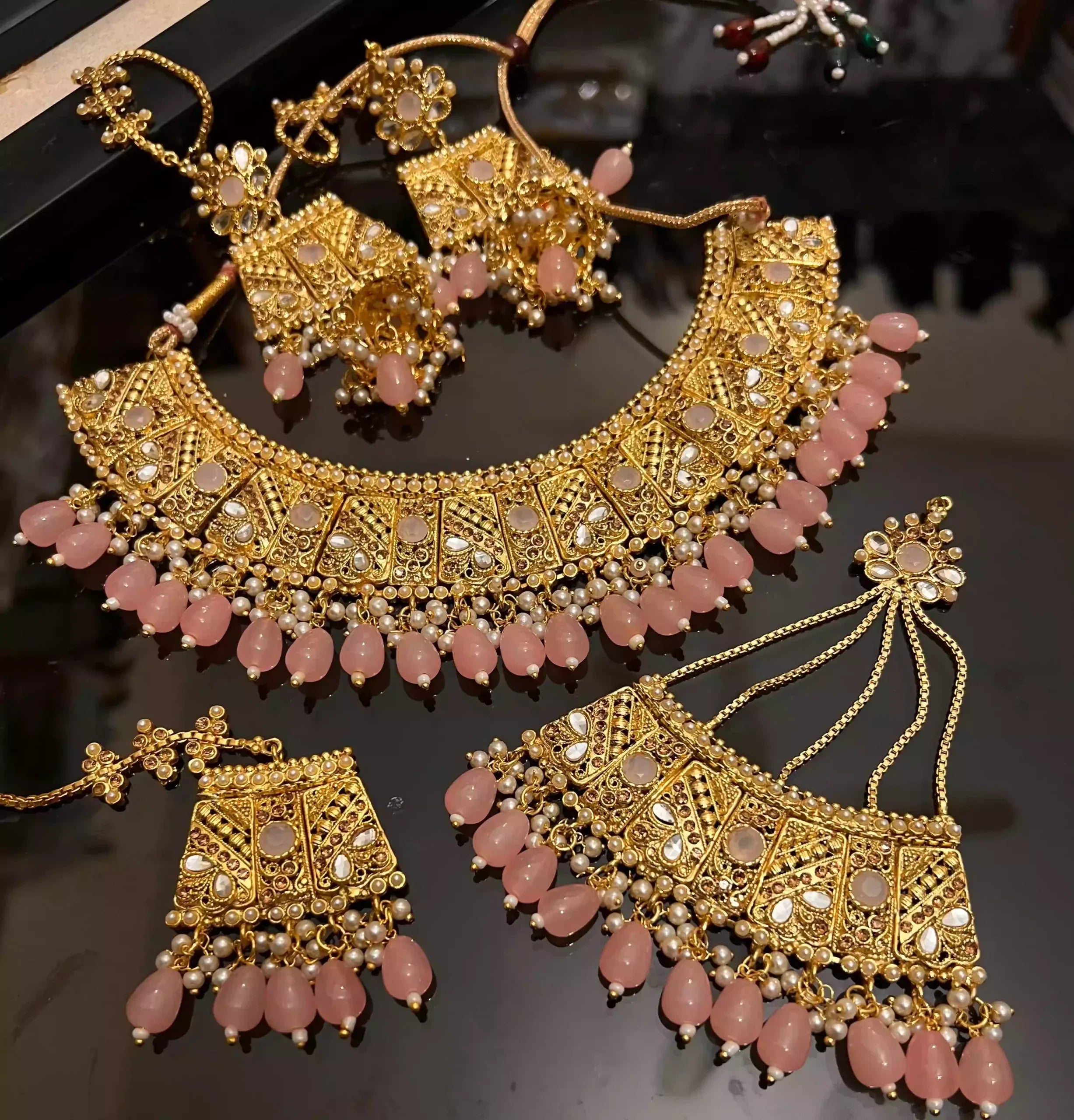 Gold plated necklace set