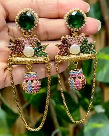 Long kashmiri earrings