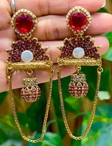 Long kashmiri earrings