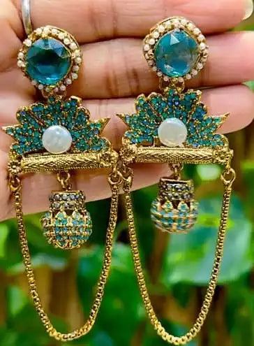 Long kashmiri earrings