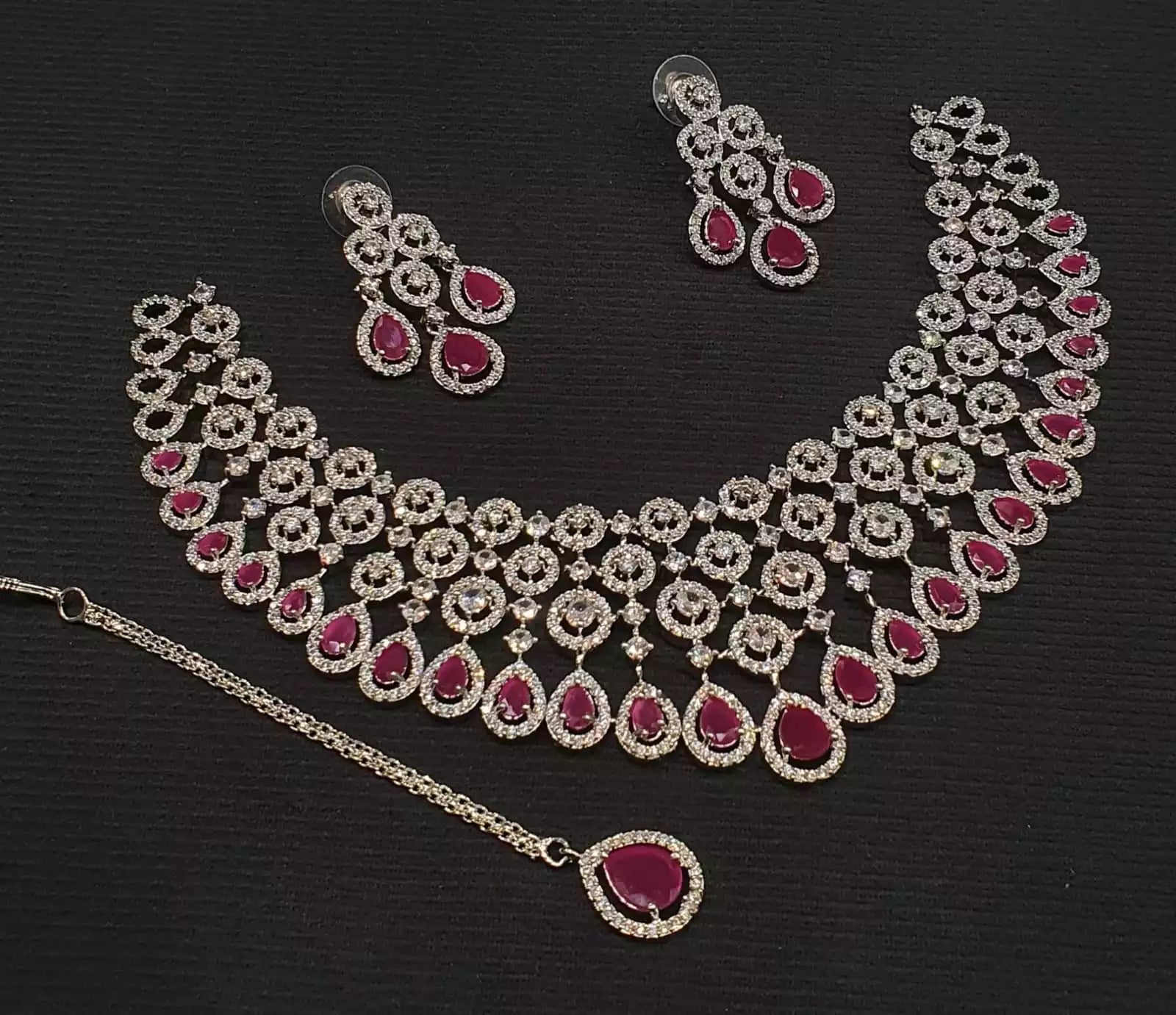 American diamond bridal set
